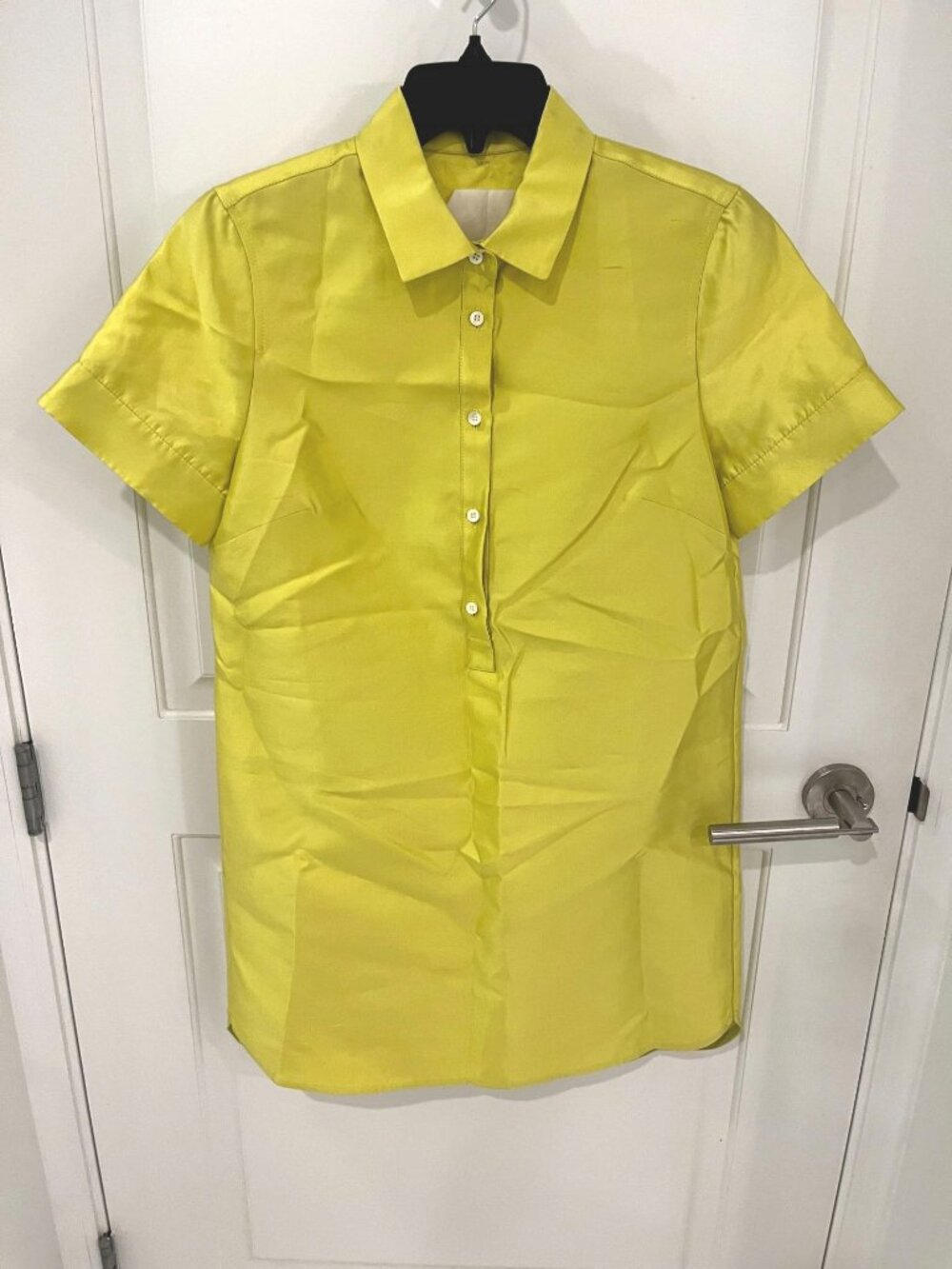 NWOT J.Crew Collection Yellow Silk Shantung Structured Luxe Minimalist Shirt Dre